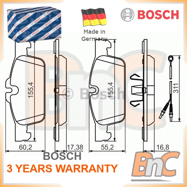 Fits Peugeot 508 2.0 HDi 140 Genuine OE Textar Rear Disc Brake Pads Set